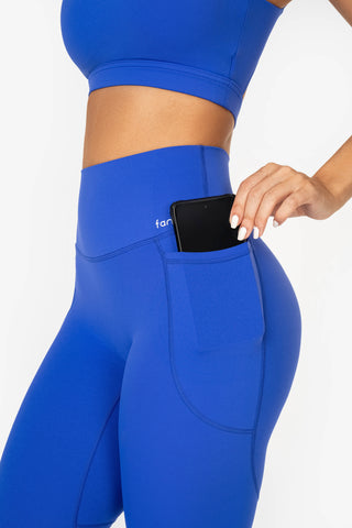 Blue leggings with pocket