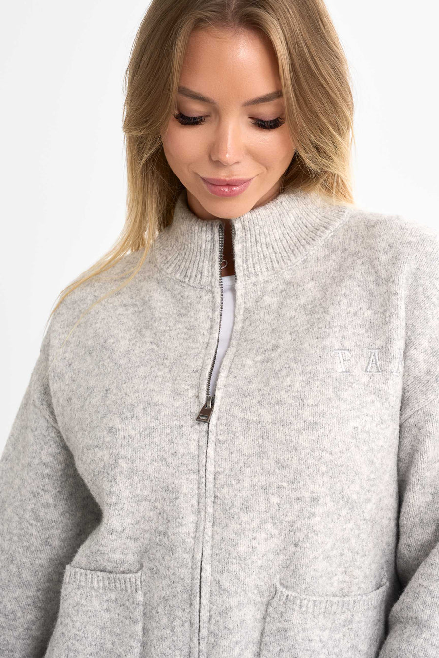 Legacy Full Zip Sweater · Grey