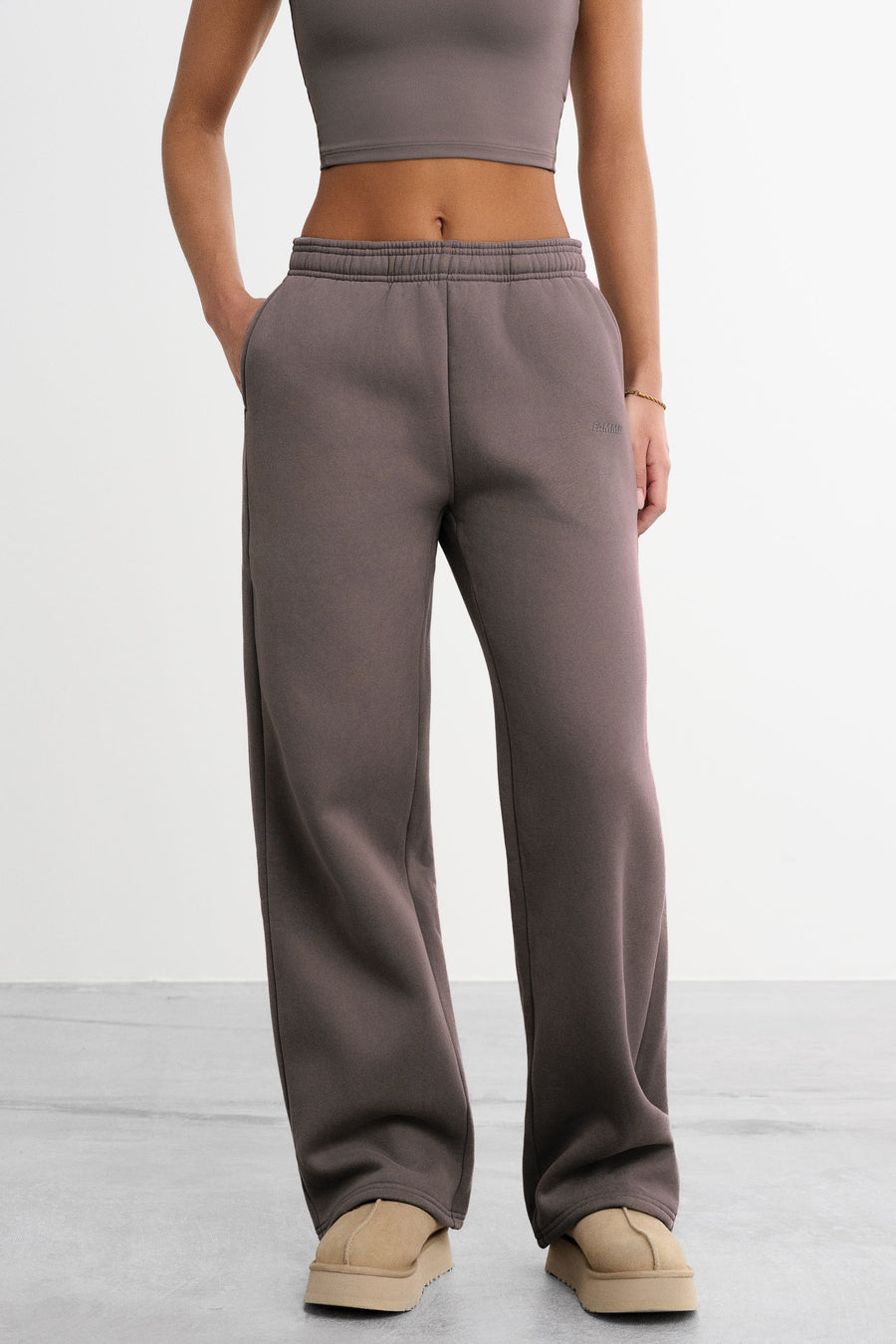 Straight Leg Sweatpants · Mocha Grey